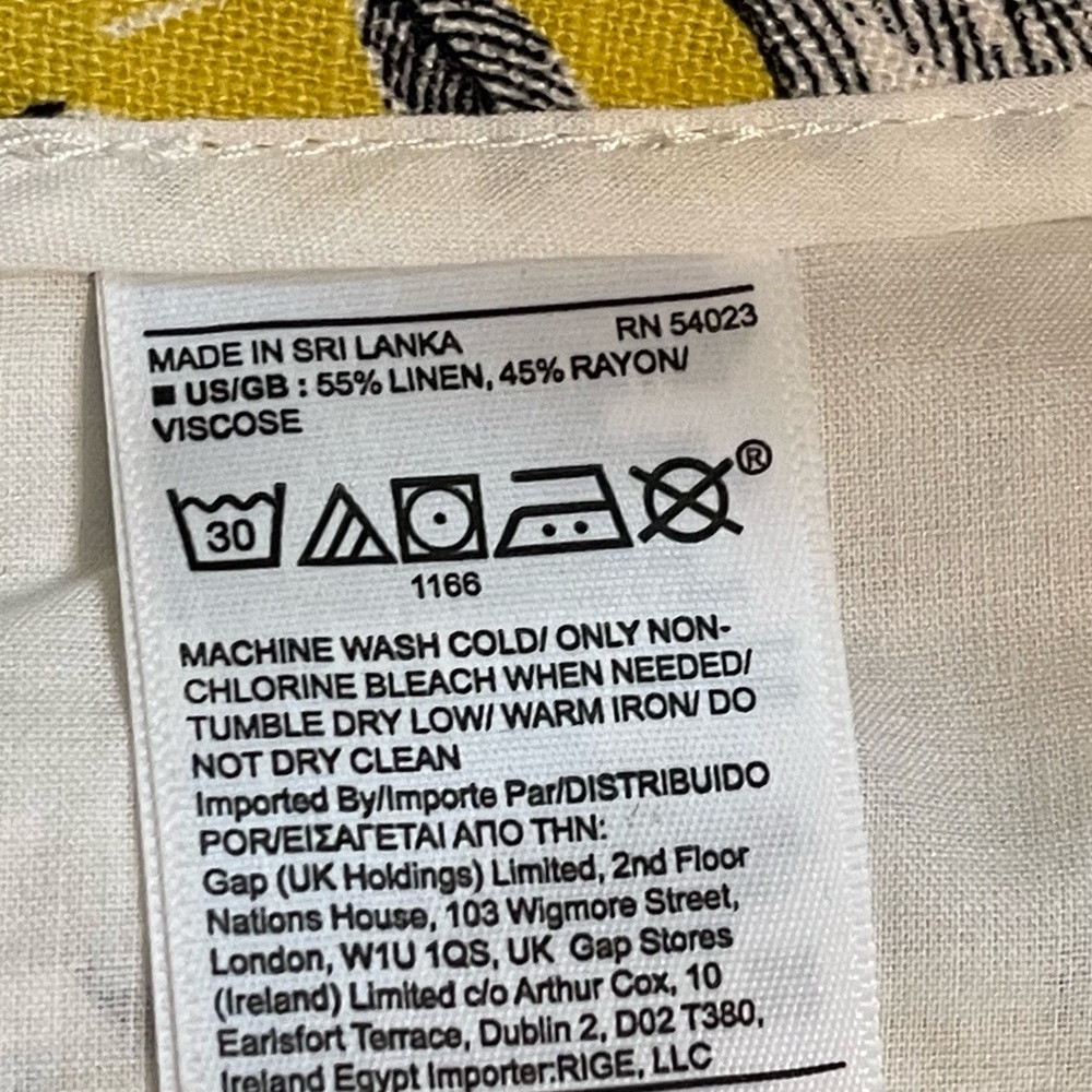 Banana Republic Linen/Rayon Yellow Floral Wide Leg Pants - Picture 10 of 12